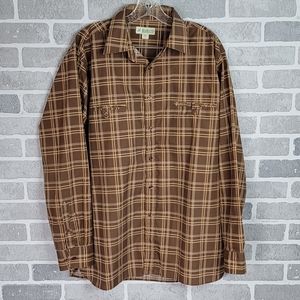 Haband Vintage Plaid Men's Dress Shirt Casual Button Down Long Sleeve Size L